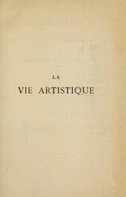 Cover of La vie artistique