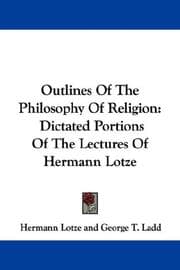 Cover of Outlines of the philosophy of religion