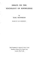 Cover of Essays on the sociology of knowledge