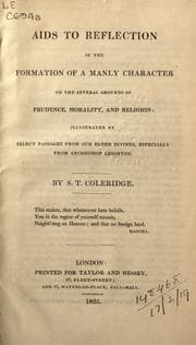 Cover of Aids to reflection in the formation of a manly character