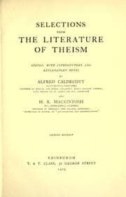 Cover of Selections from the literature of theism