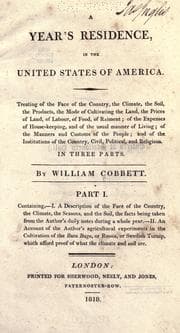 Cover of A year's residence in the United States of America