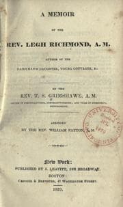 Cover of Memoir of the Rev. Legh Richmond