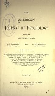 Cover of The American journal of psychology