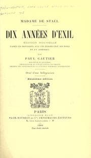 Cover of Dix années d'exil