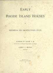 Cover of Early Rhode Island houses