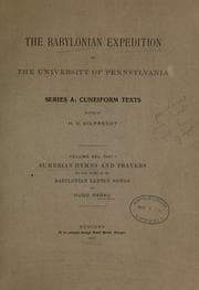 Cover of The Babylonian Expedition of the University of Pennsylvania. Series A: Cuneiform texts