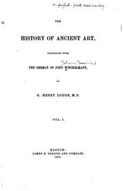 Cover of Geschichte der Kunst des Altertums