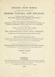 Cover of A journey from Madras through the countries of Mysore, Canara, and Malabar
