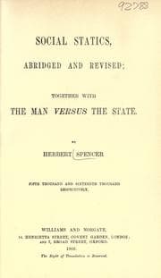 Cover of Social statics