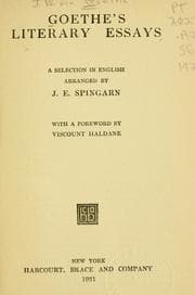 Cover of Goethe's literary essays