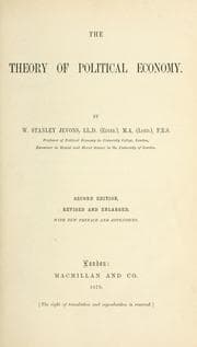 Cover of The theory of political economy