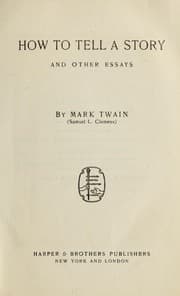 Cover of How to Tell a Story and Other Essays (16 works)