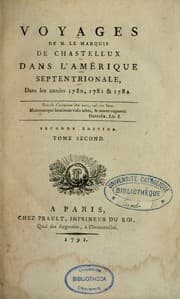 Cover of Voyages de M. le marquis de Chastellux dans l'Amérique septentrionale dans les années 1780, 1781 & 1782