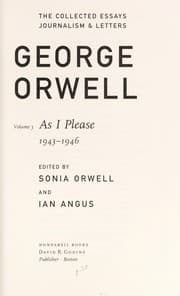 Cover of The Collected Essays, Journalism and Letters of George Orwell