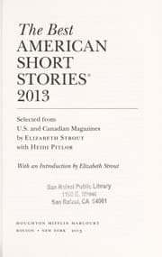 Cover of The Best American Short Stories 2013