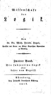Cover of Wissenschaft der Logik