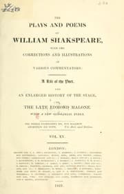 Cover of The Plays and Poems of William Shakspeare (King John / Tempest)