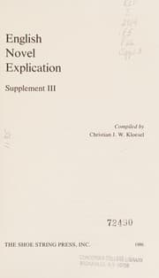 Cover of English Novel Explication